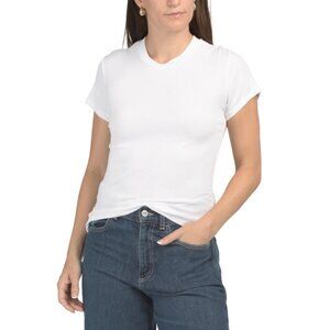 THEO & SPENCE White Short Sleeve Fitted T-shirt